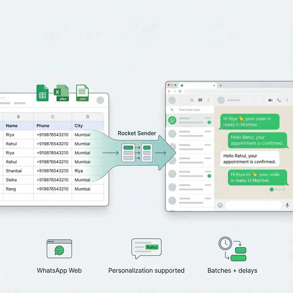 Bulk WhatsApp Message Sending feature - send messages to multiple contacts at once