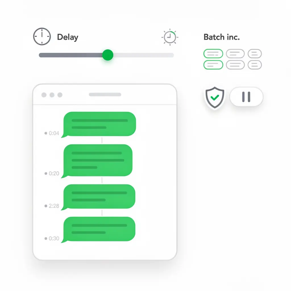 Full Control Over Sending Speed - set delays, send in batches, pause anytime